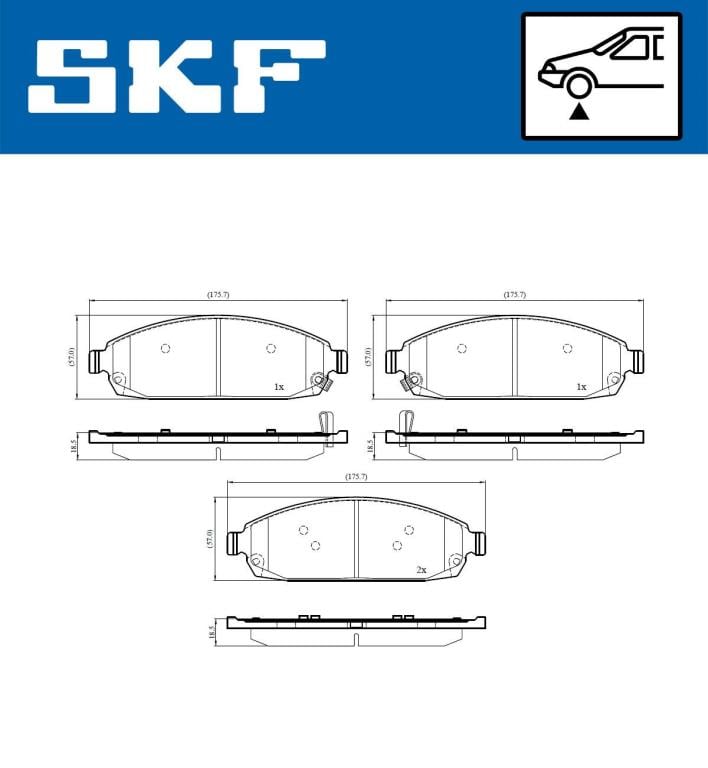 Jeu de 4 plaquettes de frein SKF ref. VKBP 81110 A